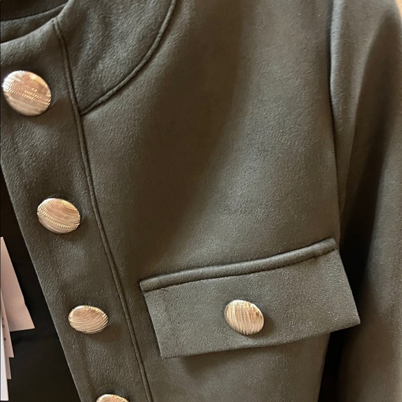 Jason Wu Women's Dark Green Blazer with Gold Buttons - Picture 6 of 7